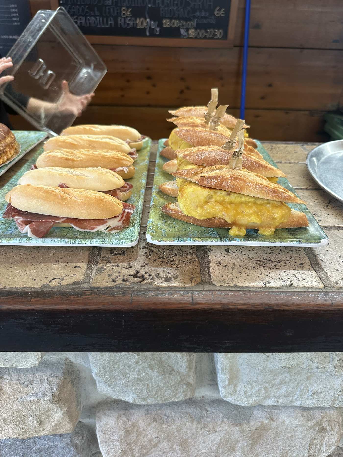 Sandwiches on the terrace of Hotel Palacete